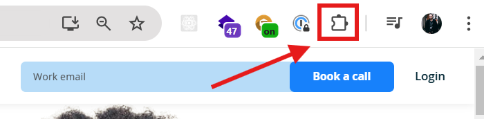 The Extensions button in the Chrome toolbar