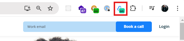 The pinned Omniconvert extension icon in the browser toolbar